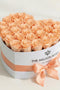 Heart White Box | Peach Roses
