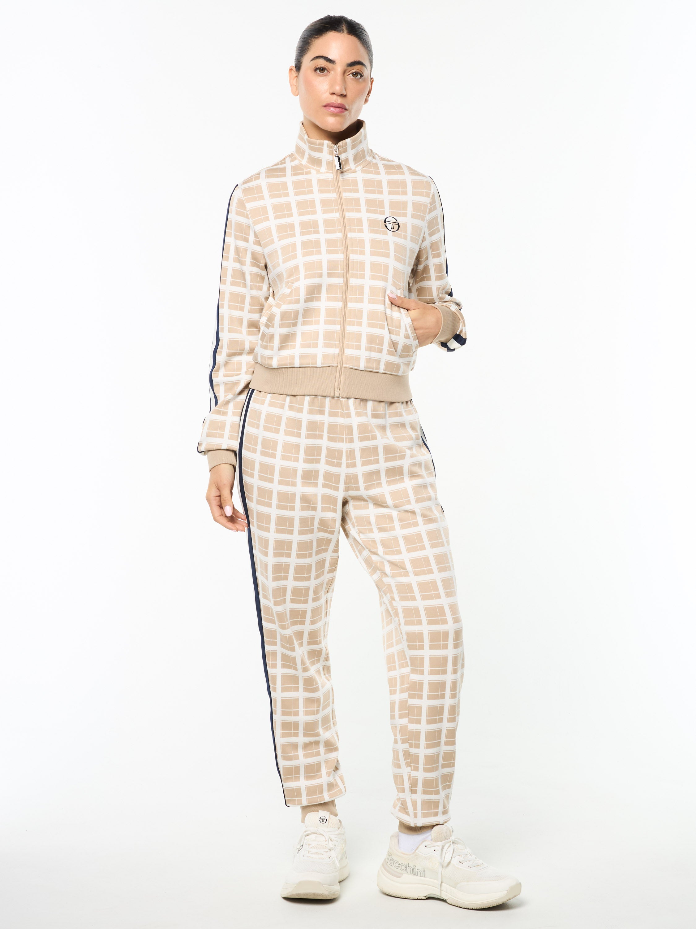 Women's Damarindo Check Track Jacket- Humus