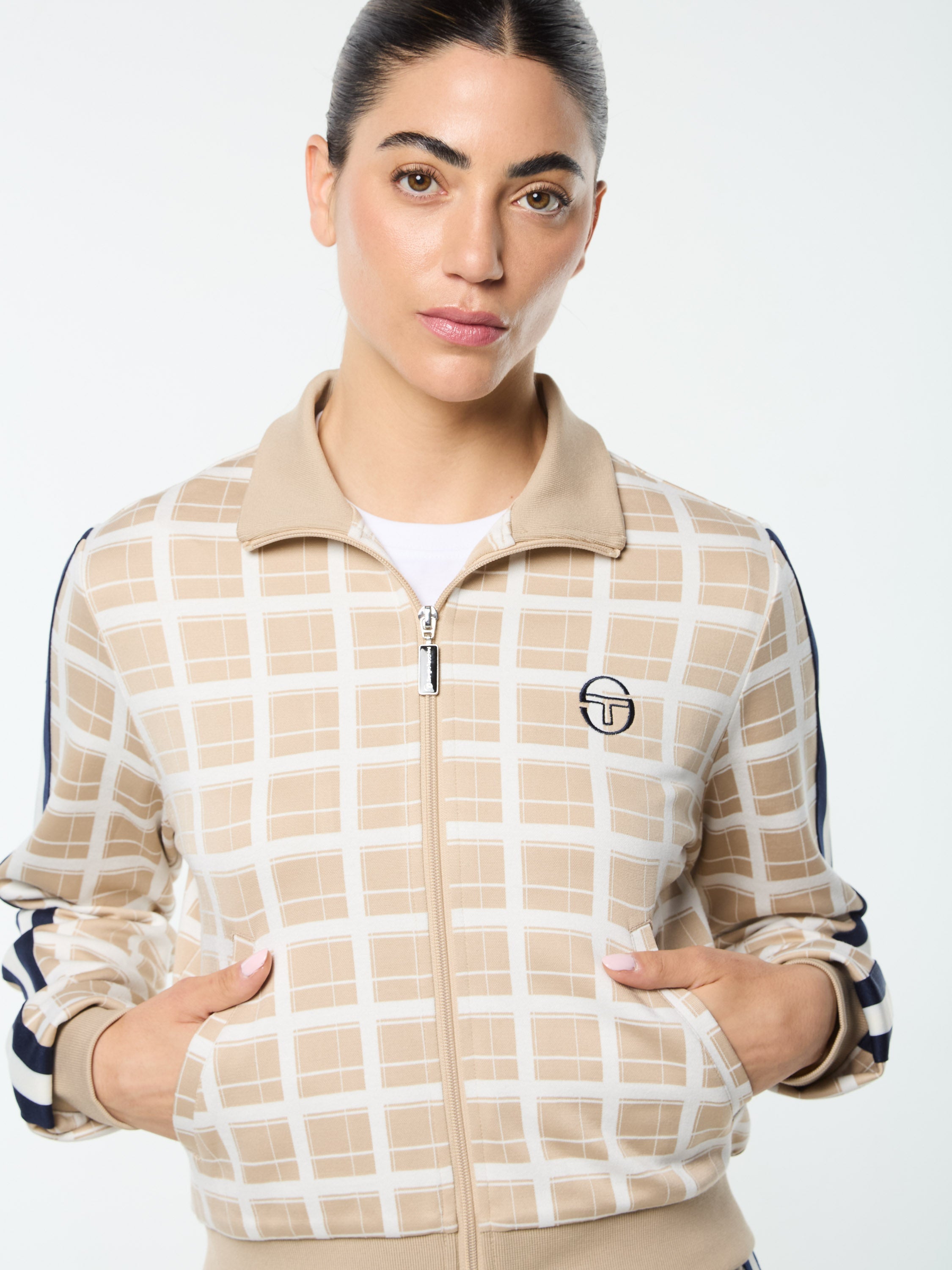 Women's Damarindo Check Track Jacket- Humus