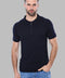 Patterned Tricot Knitted Navy Blue Men T-Shirt - Wessi