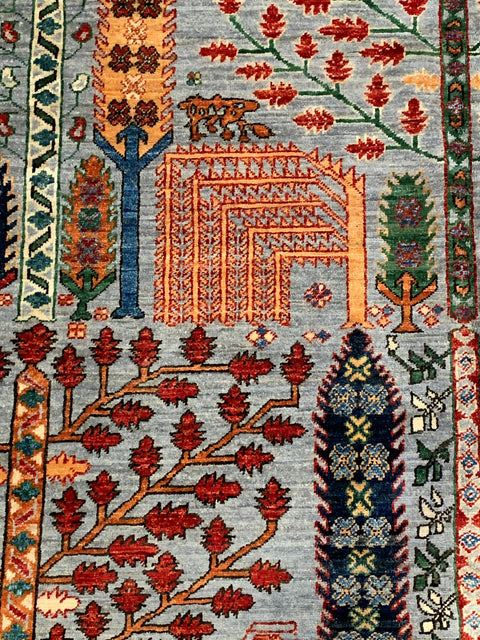 Hand-Knotted Sultanabad Vegetable-Dyed Wool Rug, 8" x 10"  (K)